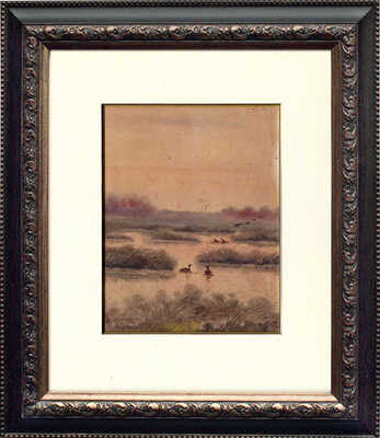 Неизвестный художник. Пейзаж с утками 